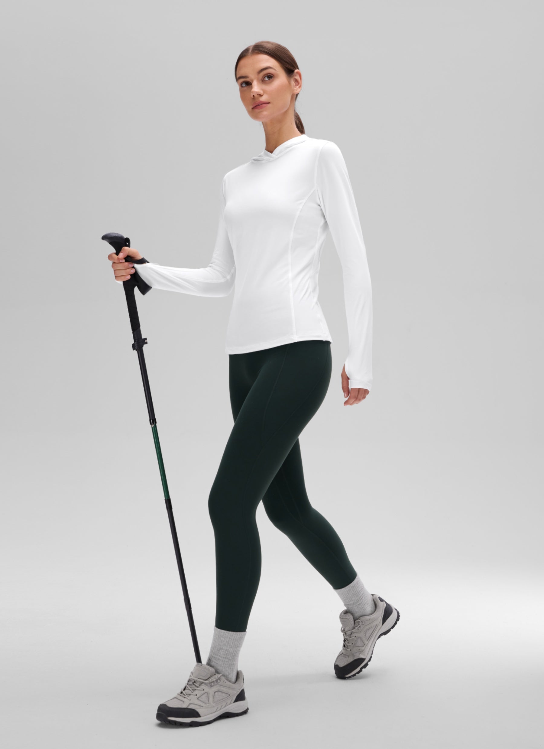 CRZ YOGA Women's UPF 50+ Long Sleeve Sun Hoodie White