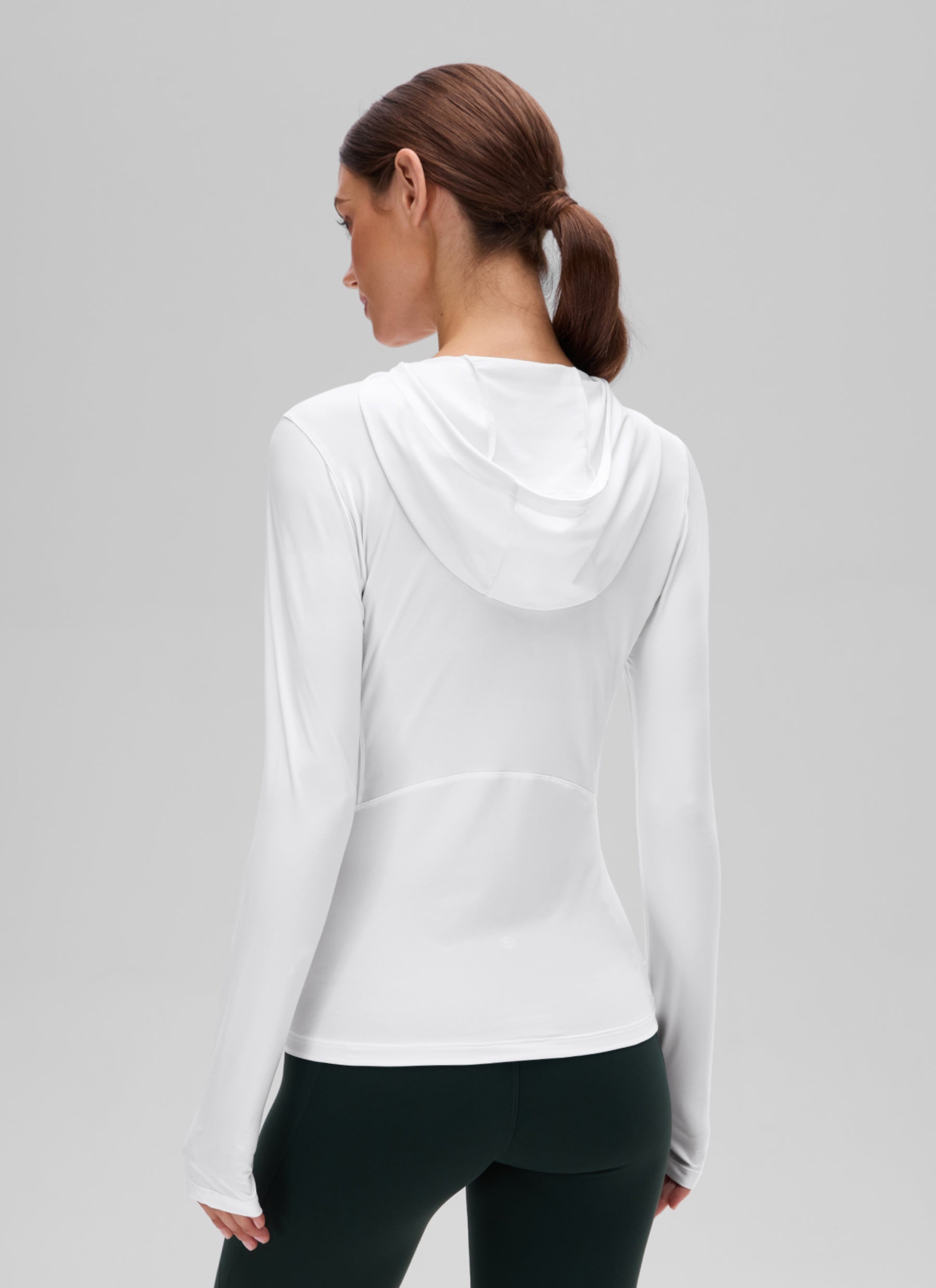 CRZ YOGA Women's UPF 50+ Long Sleeve Sun Hoodie White
