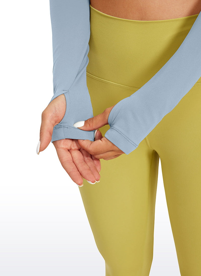 CRZ YOGA Leggings de yoga de manga larga Butterluxe para mujer Cambric Blue