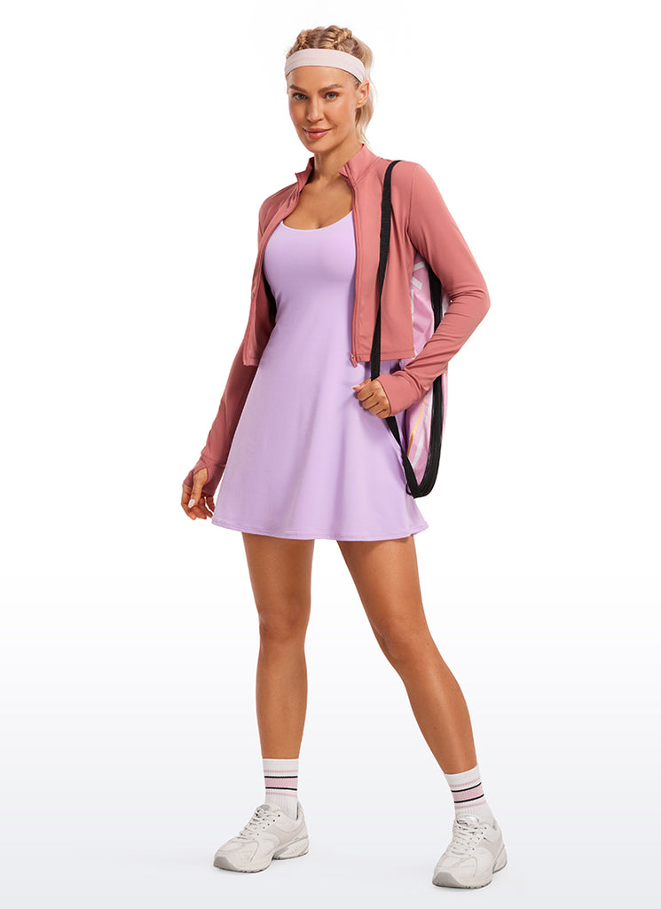 CRZ YOGA Women's Butterluxe Cropped Outerwear Full Zip Jackets Jujube Brown