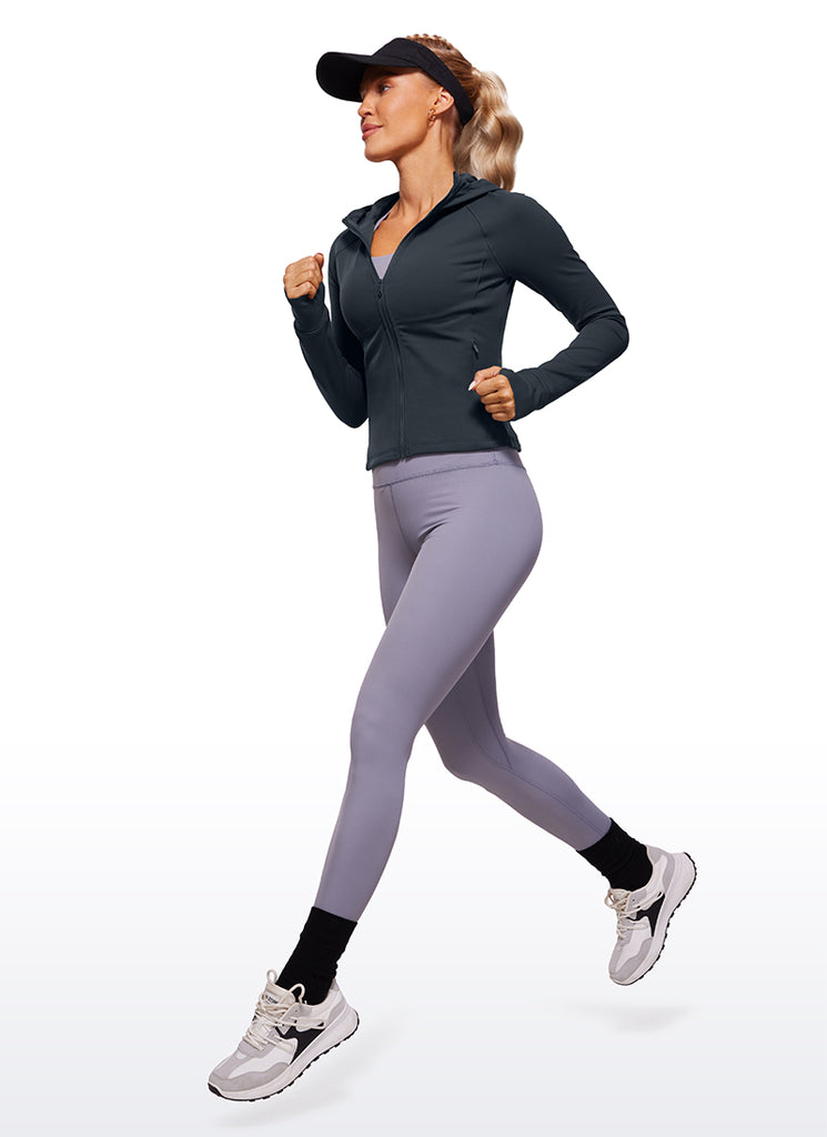 CRZ YOGA Women's Butterluxe Outerwear Full Zip Hoodies Jackets True Navy
