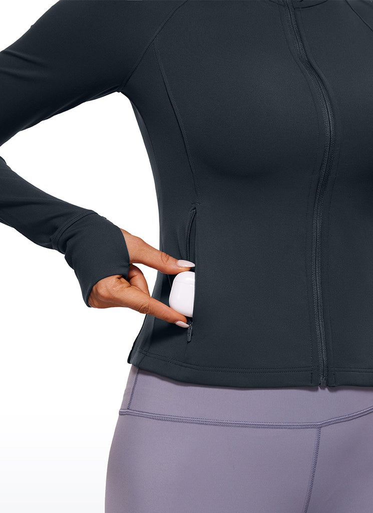 CRZ YOGA Women's Butterluxe Outerwear Full Zip Hoodies Jackets True Navy