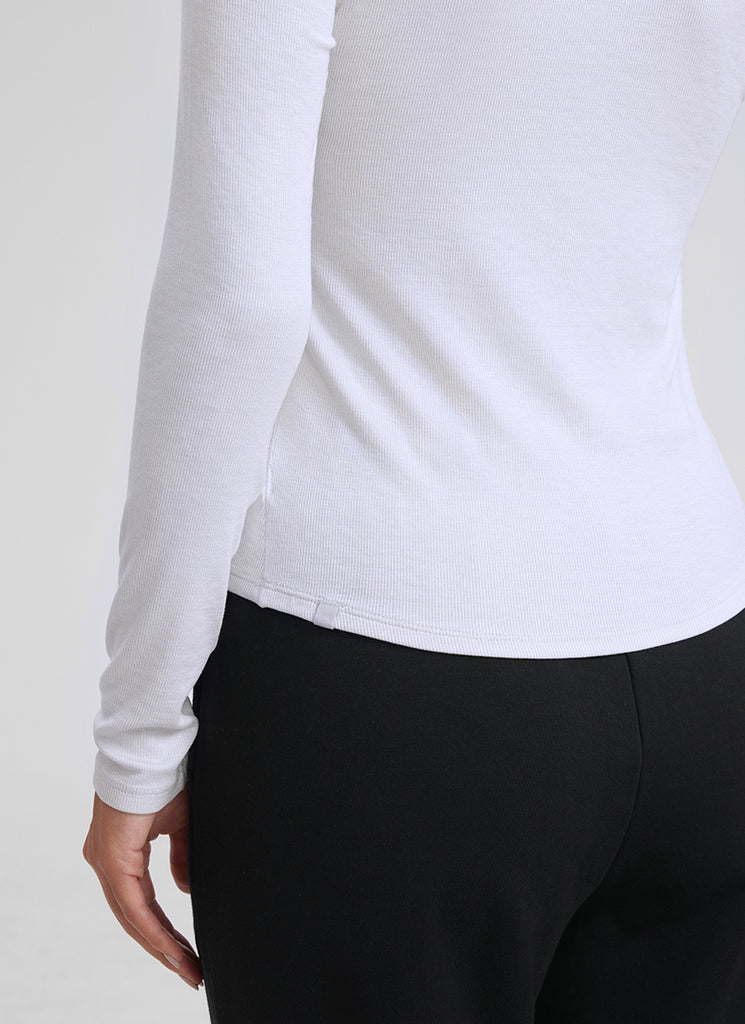 CRZ YOGA Womens Fitted Casual Ribbed Modal Henley Shirts Long Sleeves Black