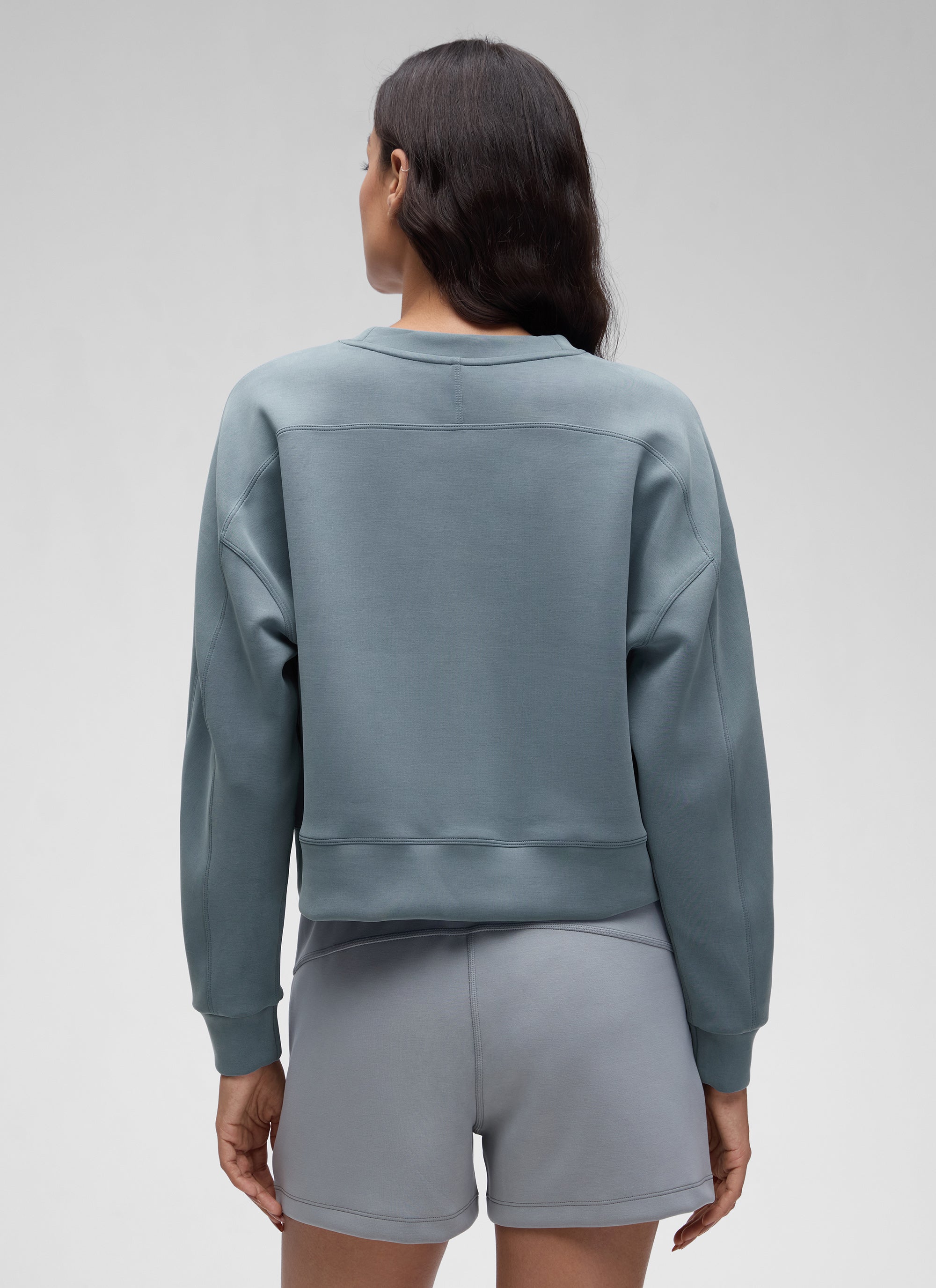 CRZ YOGA Womens SoftAura Basic Casual Sweat Shirt Crew Neck Pullover Mojave Tan