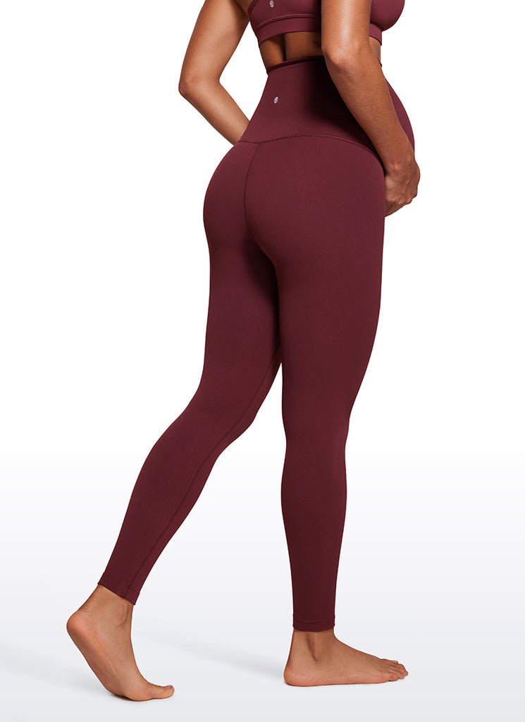 CRZ YOGA Women's Maternity Leggings Super High Rise Butterluxe 28'' Red Merlot