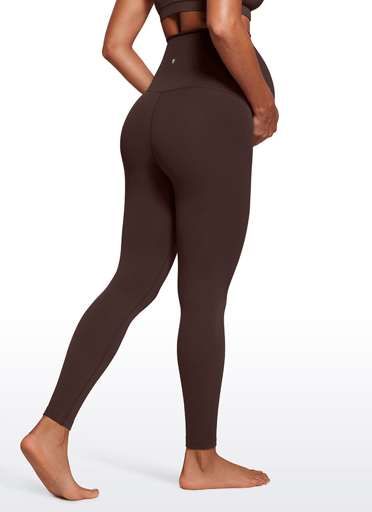 CRZ YOGA Women's Maternity Leggings Super High Rise Butterluxe 30'' Hot Fudge Brown