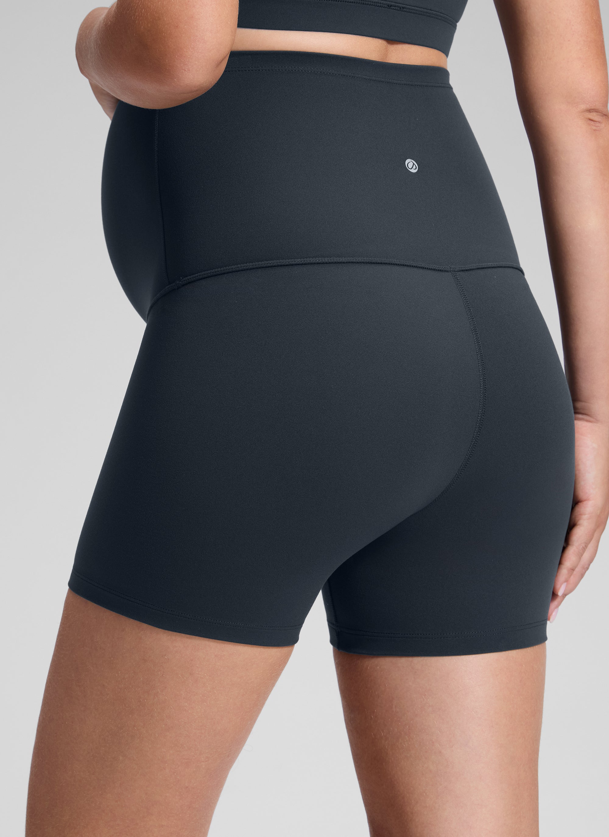 CRZ YOGA Women's Maternity Biker Shorts Super High Rise Butterluxe 4'' True Navy