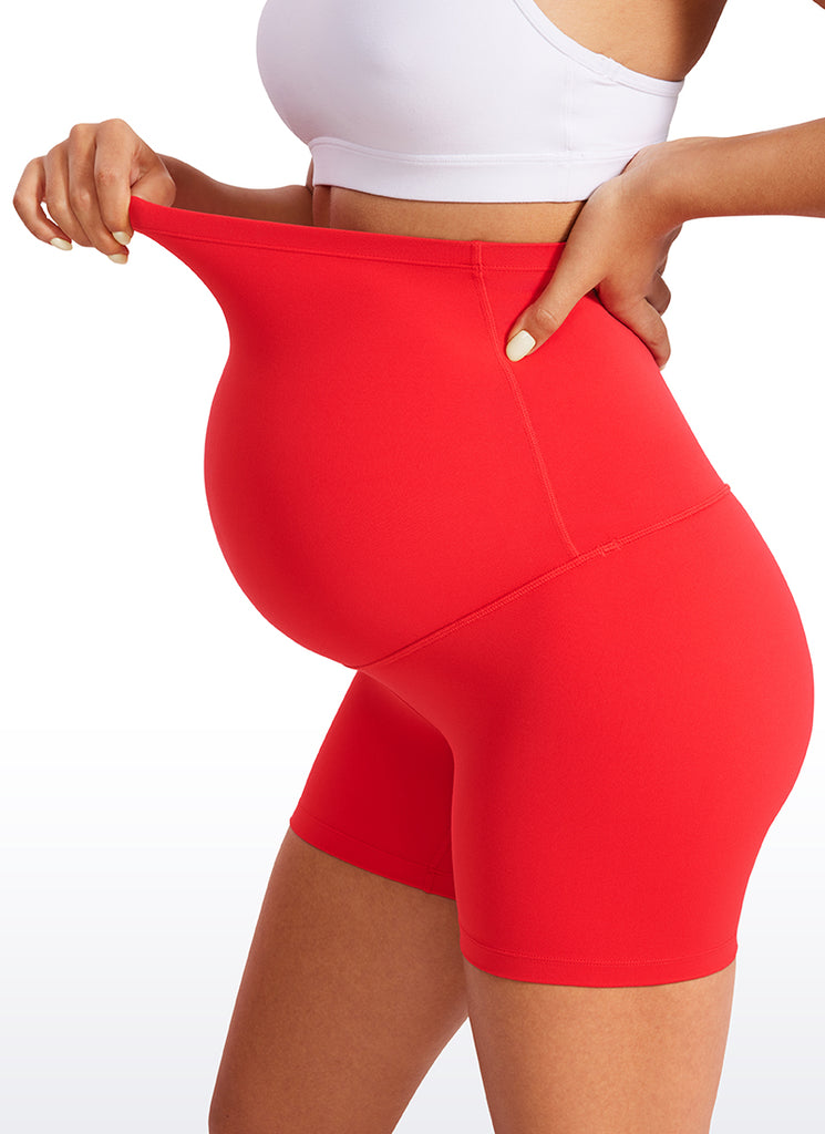 CRZ YOGA Women's Maternity Biker Shorts Super High Rise Butterluxe 4'' True Navy