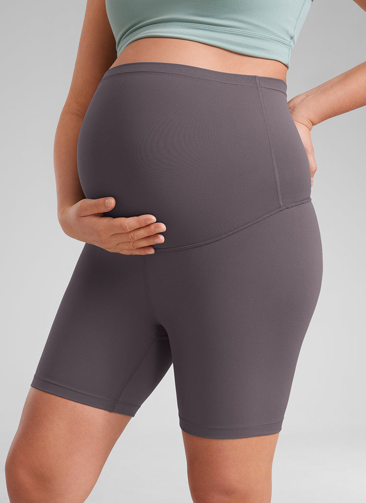 CRZ YOGA Women's Maternity Biker Shorts Super High Rise Butterluxe 6'' Tornado