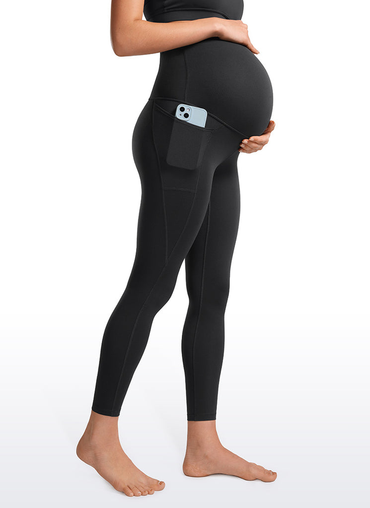 CRZ YOGA Womens Butterluxe Maternity Leggings with Pockets 25" Black