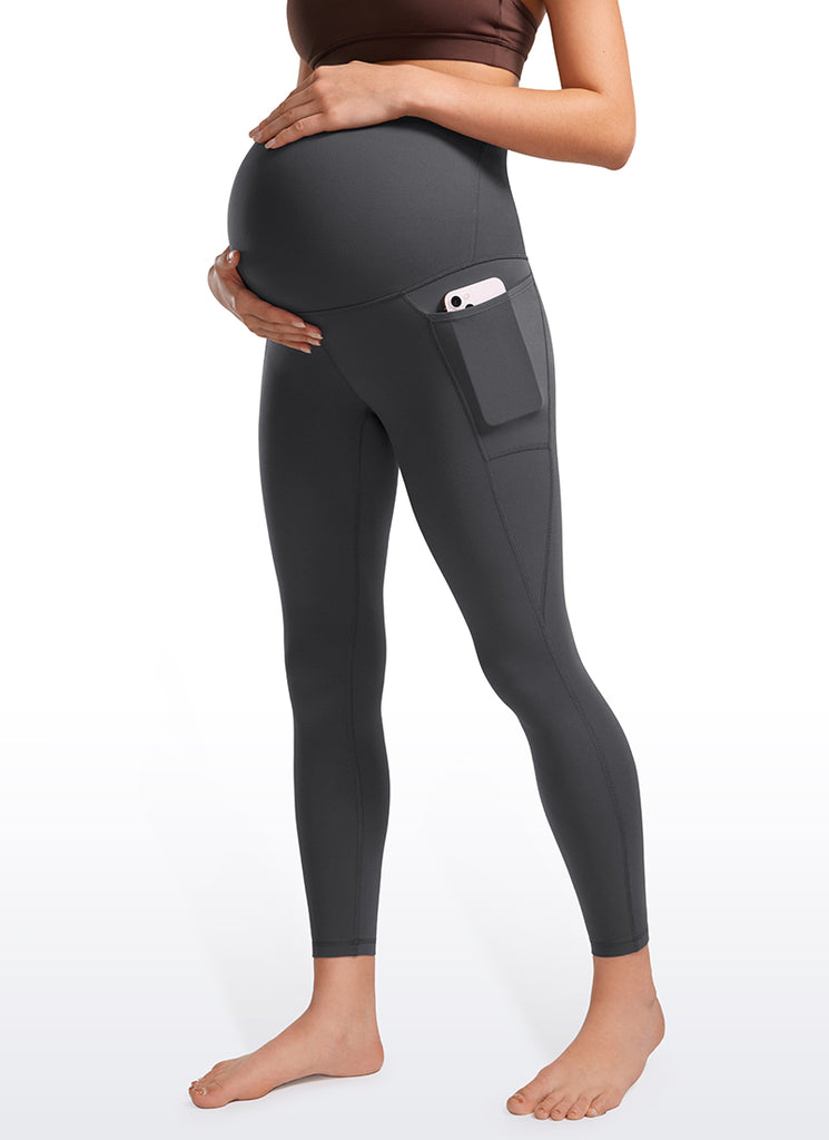 CRZ YOGA Womens Butterluxe Maternity Leggings with Pockets 25" Mysterious Grey