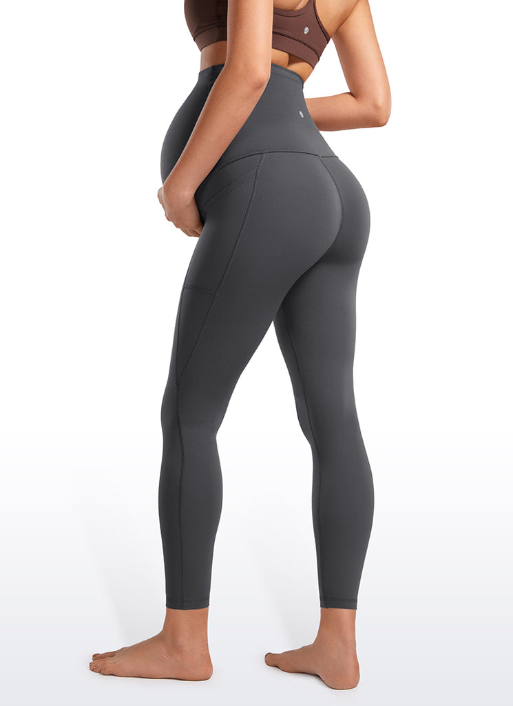 CRZ YOGA Womens Butterluxe Maternity Leggings with Pockets 25" Mysterious Grey