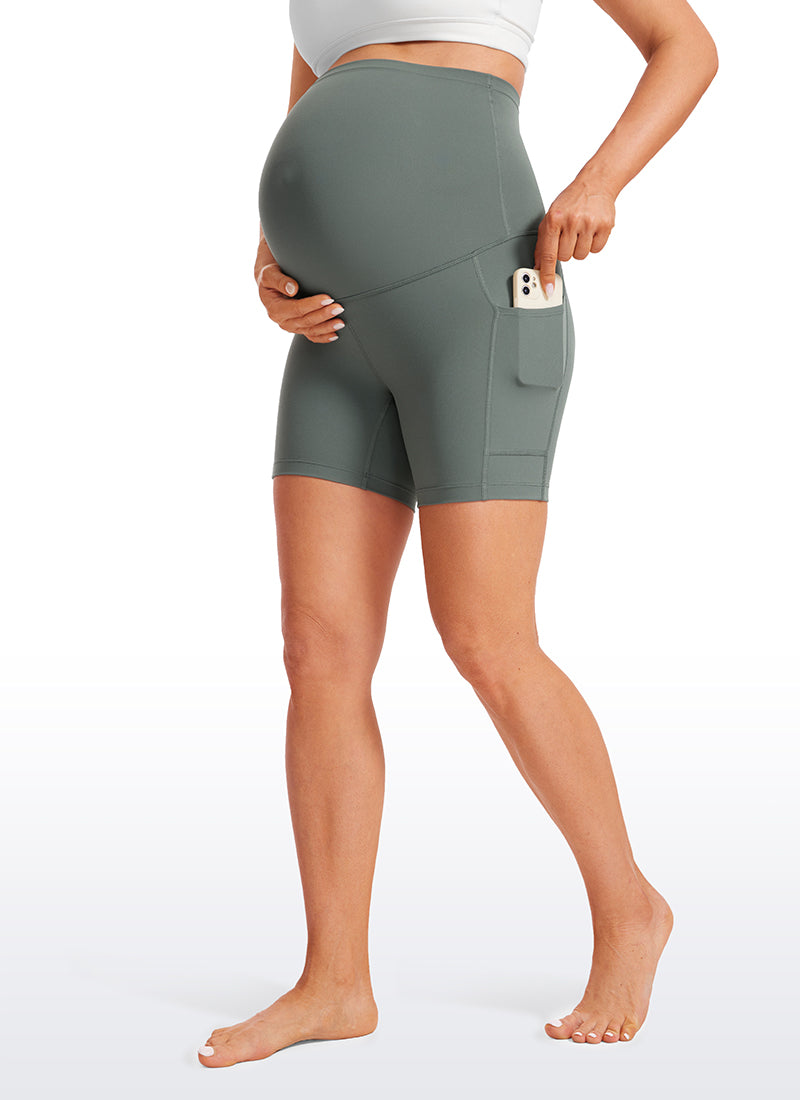 Butterluxe Maternity Pockets Shorts 5''- Super High Waist