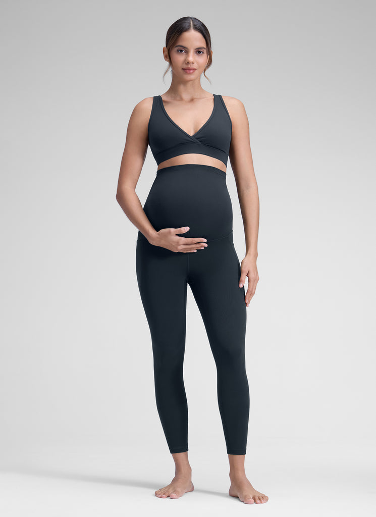 CRZ YOGA Women's Yoga High Rise Butterluxe Maternity Legging 25" True Navy
