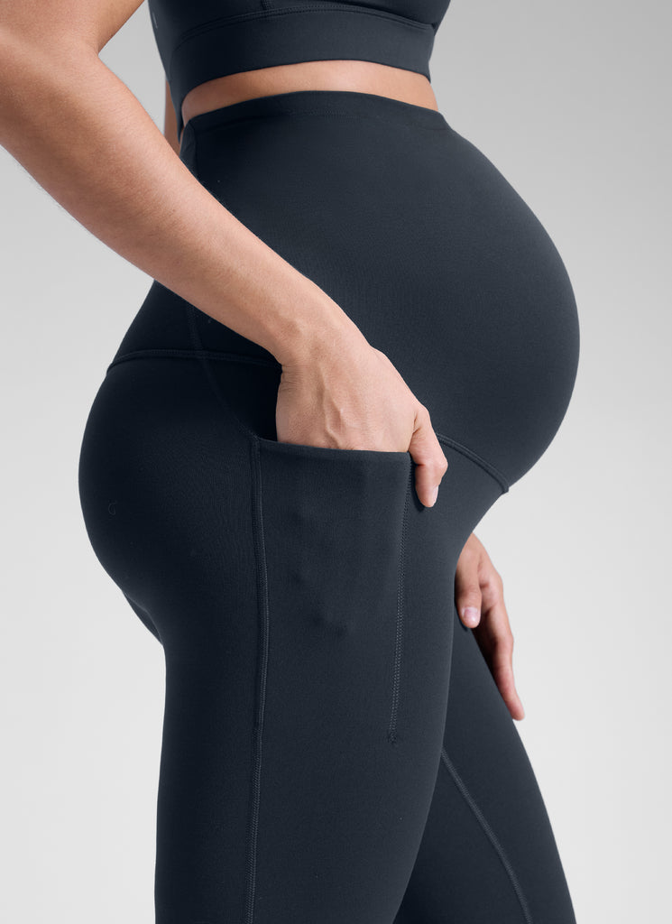 CRZ YOGA Women's Yoga High Rise Butterluxe Maternity Legging 25" True Navy