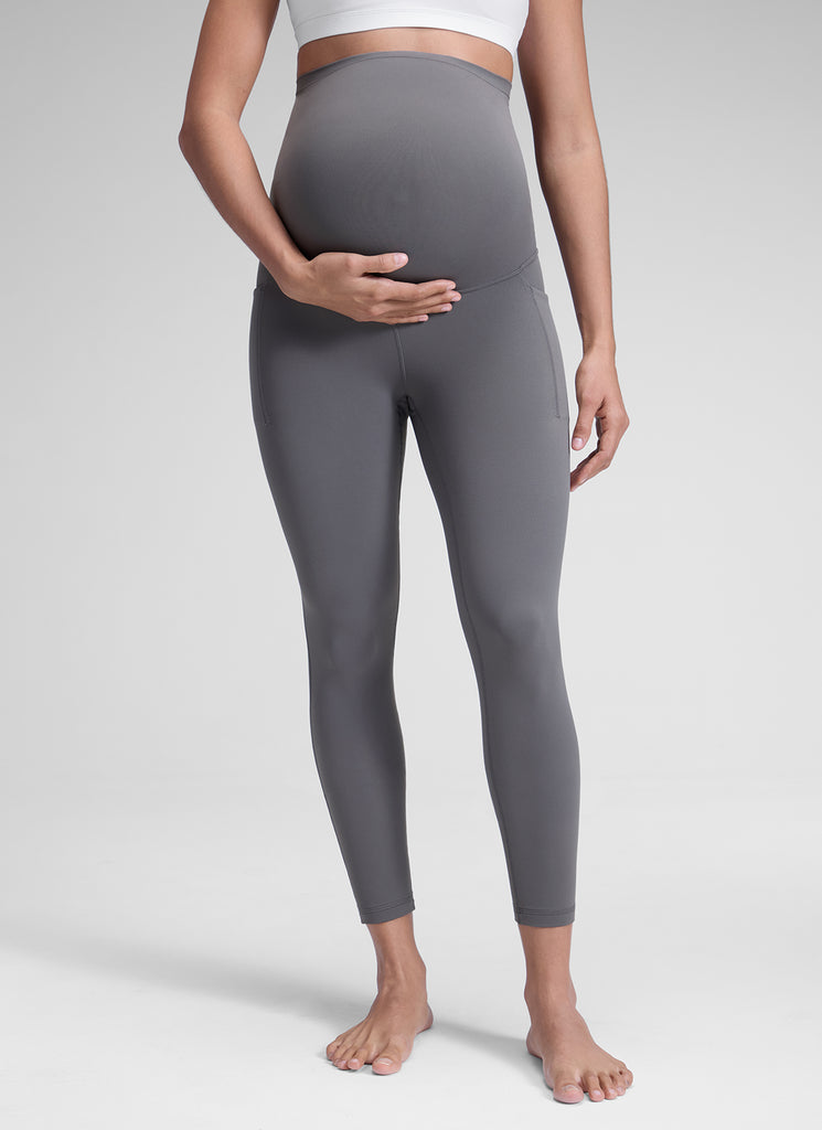 CRZ YOGA Women's Yoga High Rise Butterluxe Maternity Legging 25" Dark Carbon