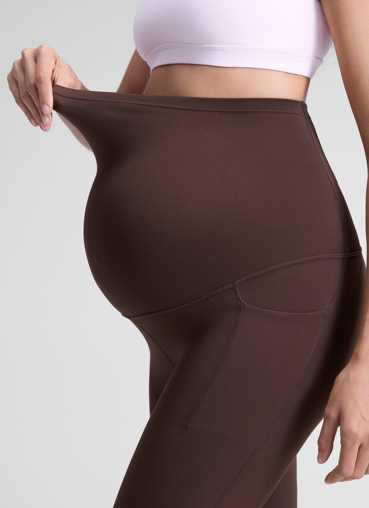 CRZ YOGA Women's Yoga High Rise Butterluxe Maternity Legging 25" Hot Fudge Brown