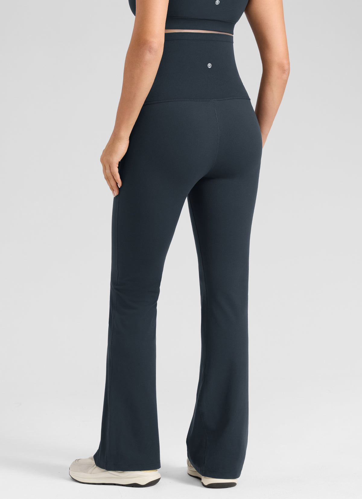 CRZ YOGA Women's Butterlift Maternity Super High Rise Flare Leg Legging True Navy