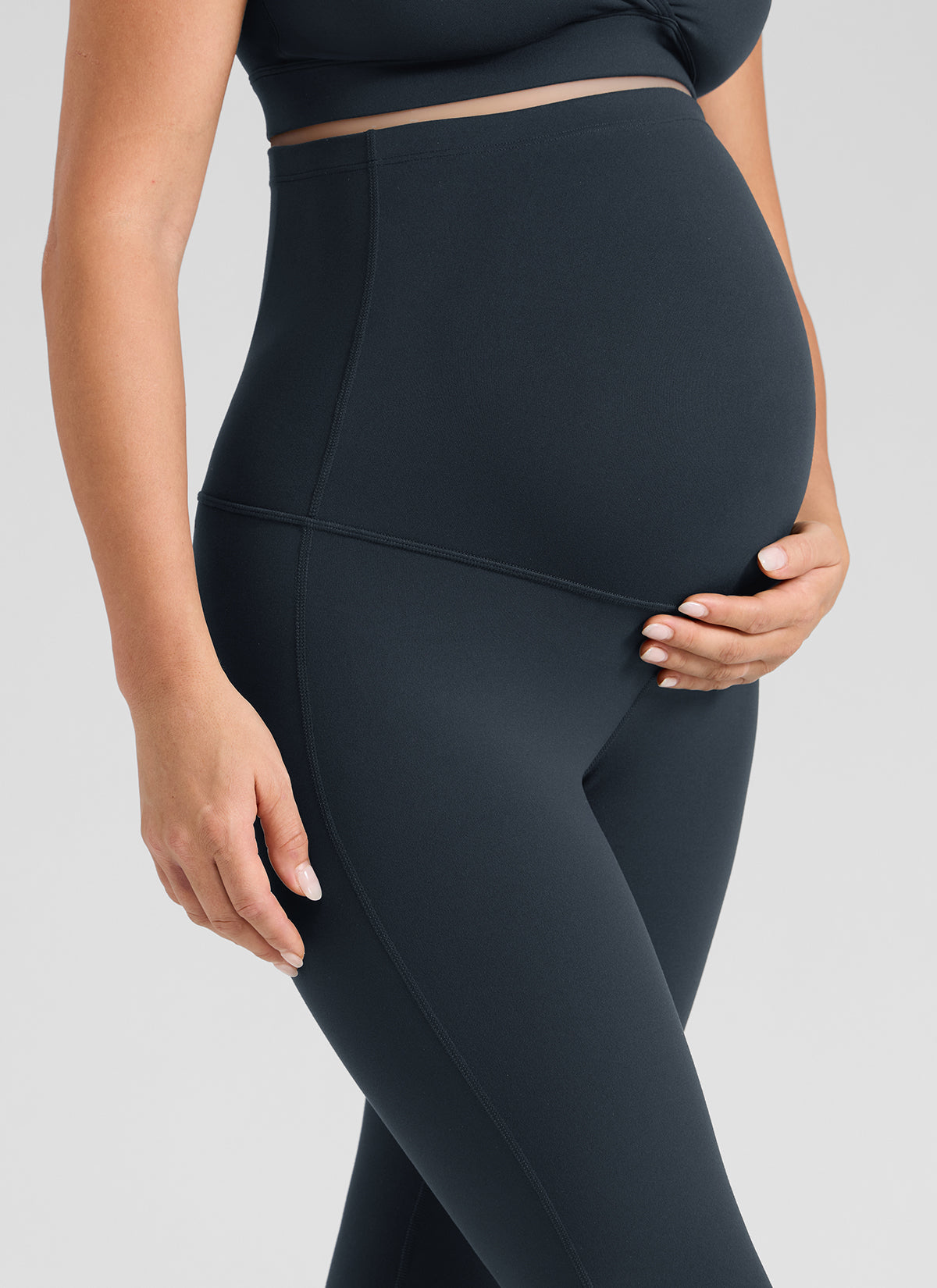 CRZ YOGA Women's Butterlift Maternity Super High Rise Flare Leg Legging True Navy